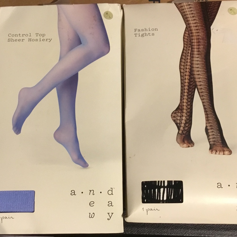 1 Sheer Control Top Tights - Blue1 fashion tights -black